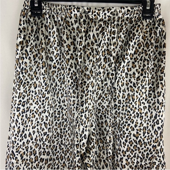 Evandale Intimates Leopard Print Satiny with Velvet Trim Pajama Set Size XL - Picture 5 of 6